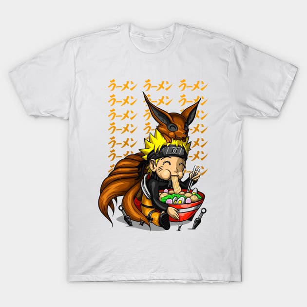 Ninja Ramen T-Shirt by Meca-artwork